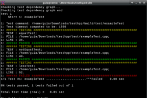 Simples biblioteca de teste C++